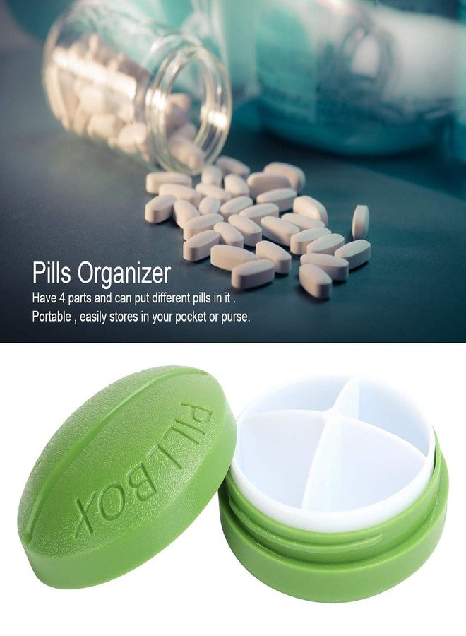 Clickswift® علبة حبوب سفر دائرية بثلاثة أقسام، علبة تخزين أدوية صغيرة محمولة بغطاء قابل للفتح والإغلاق، علبة حبوب مدمجة للأقراص اليومية والكبسولات، خالية من مادة BPA (متعددة الألوان). - Image 4